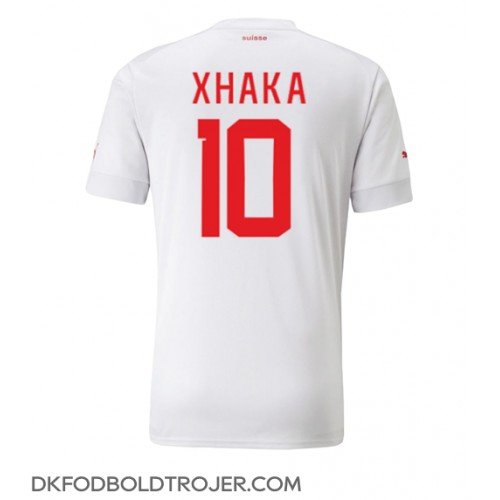 Billige Schweiz Granit Xhaka #10 Udebane Fodboldtrøjer VM 2022 Kortærmet